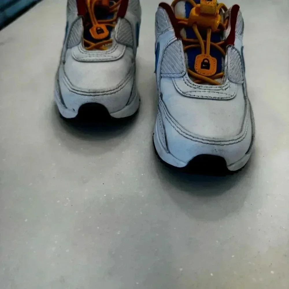Nike Air Max 90 Toggle Slip On Kids Unisex White Yellow Blue Size 5C